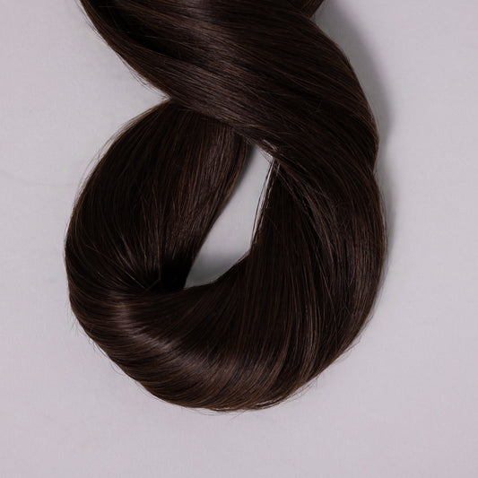 7 Piece Clip In Hair Extensions: #1B Darkest Brown